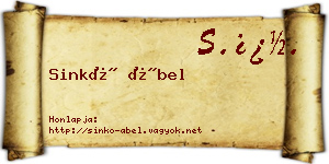 Sinkó Ábel névjegykártya